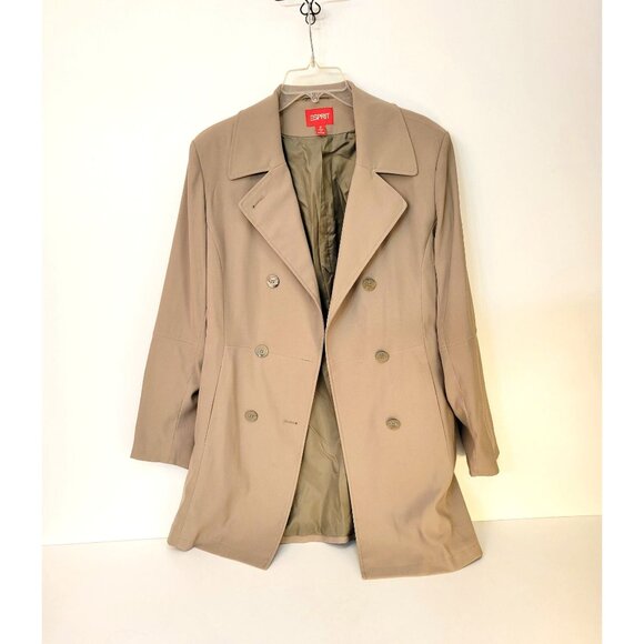 Esprit Tan Trench Coat Size Medium - Picture 4 of 5